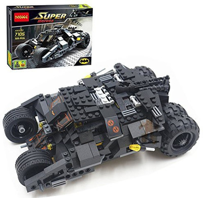 

Montez 325 PCS Super Heroes DIY Bat Tank Block Set with 2 Minifigures and Brick Separato(Multicolor)