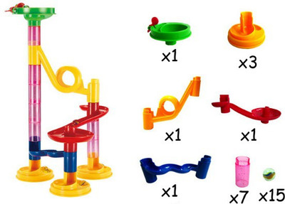 

Little Grin Marble Runs Building Construction Blocks Set Educational Toy Gift 29pcs(Multicolor)