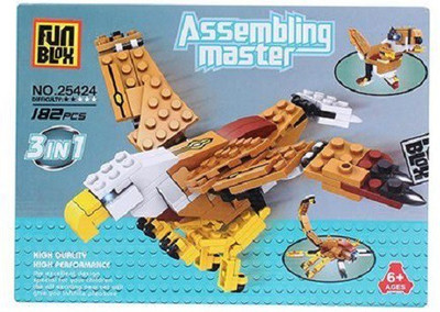 

Fun Blox 3 in 1 Assembly Master 182 Pieces(Multicolor)