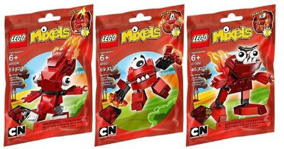 

Lego Mixels Red Infernite 3 Pack Flain 41500Vulk 41501And Zorch(Red)