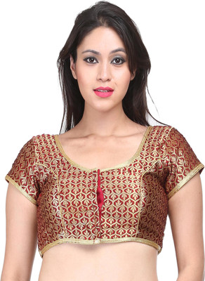 

Sreevarus Round Neck Women's Stitched Blouse, Maroon