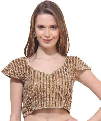 

Lime Sweetheart Neck Women's Stitched Blouse, Golden