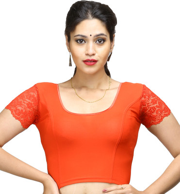 

Sreevarus Round Neck Women's Stitched Blouse, Orange