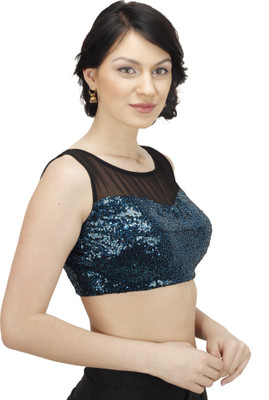 

Paavni Creations Boat Neck Women's Stitched Blouse, Black