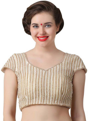 

Lime Boat Neck Women's Stitched Blouse, Golden