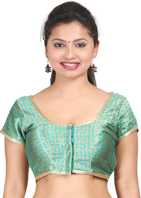 Sreevarus Round Neck Women's Stitched Blouse, Rama green