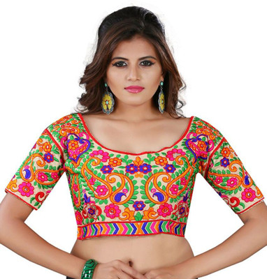

Kuvarbafashion Round Neck Women's Stitched Blouse, Multicolor