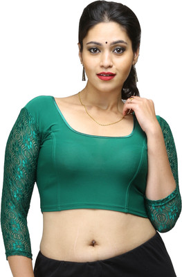 

Sreevarus Round Neck Women's Stitched Blouse, Rama green