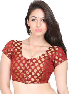 

Sreevarus Round Neck Women's Stitched Blouse, Maroon