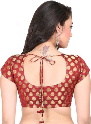 

Sreevarus Round Neck Women's Stitched Blouse, Maroon