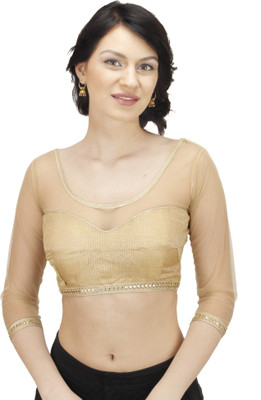

Paavni Creations Round Neck Women's Stitched Blouse, Gold