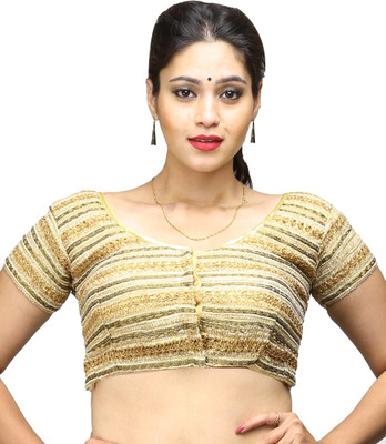 

Sreevarus Round Neck Women's Stitched Blouse, Gold