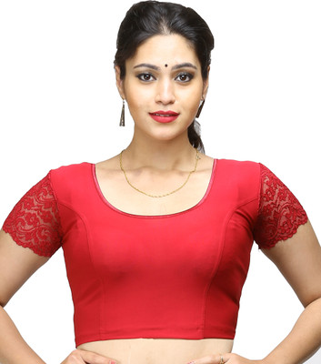 

Sreevarus Round Neck Women's Stitched Blouse, Red