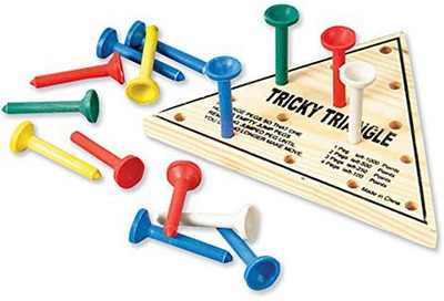 Unknown 1 X Wooden Triangle Iq Test Solitaire Peg Board Game