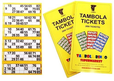 

Tambola-Bingo Supermarket Tickets-Yellow Border Board Game