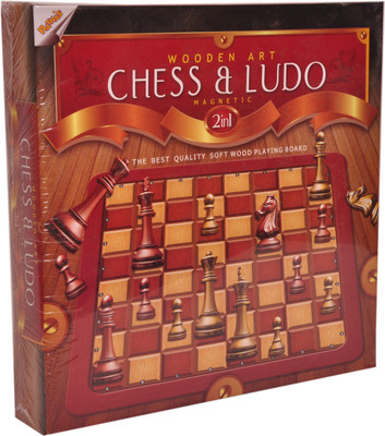 

Ratnas Wooden Art Chess & Ludo Board Game