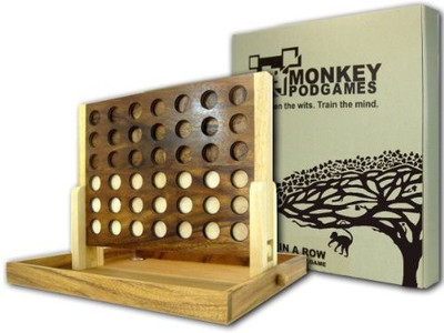 

Monkey Pod Games Extra Large Wooden Four In A Row Board Game
