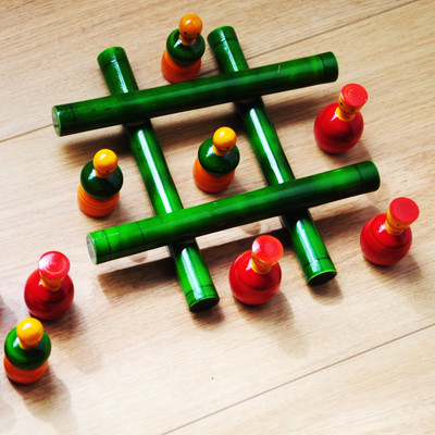 

Kalaplanet Handcrafted Wooden Tic-Tac-Toe Game Board Game