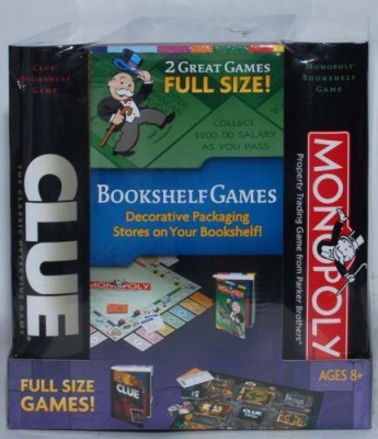 Hasbro Monopoly And Clue Set Decorative Bookshelf Edition Board
