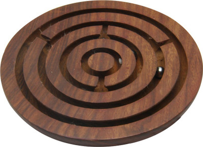 

Montstar Wooden Labyrinth Round 4" Board Game