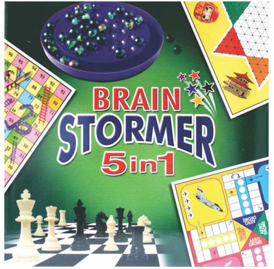 

C J Enterprise Brain Stormer 5 In 1 Board Game