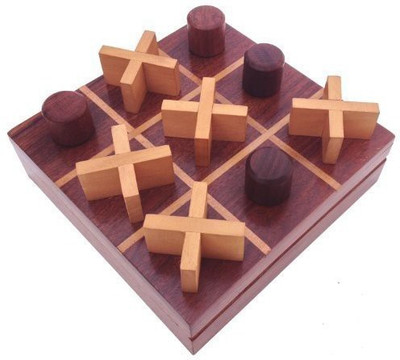 

SouvNear Tic Tac Toe 55" Wooden With Rosewood Storage Travel Box Board Game