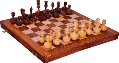 

Purpledip Wooden Chess Set with Unique Auto-Correcting Design Pieces "Never Back Down": Board Game