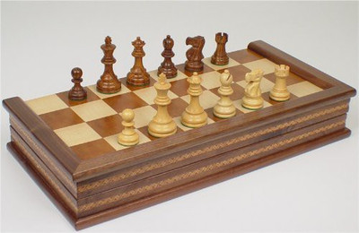 

The Chess Store Deluxe Old Club Staunton Chess Set In Golden Rosewood Board Game