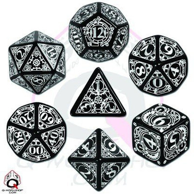 

Q Workshop Steampunk Dice Black/White (7 Stk) Board Game