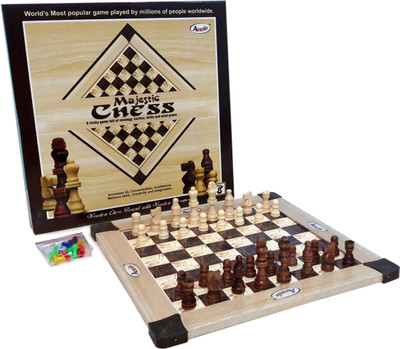 Wishkart Majestic Wooden Chess Board and Wooden Chessmen Board Game available at flipkart for Rs.499
