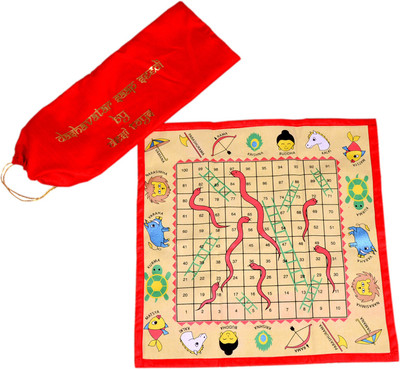 

Desi Toys Desi Toys Snakes and Ladders, Dashavatar theme Saap Seedi in Cloth Board Game