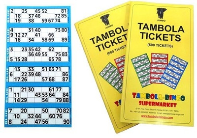 Tambola-Bingo Supermarket Tickets-Blue Border Board Game