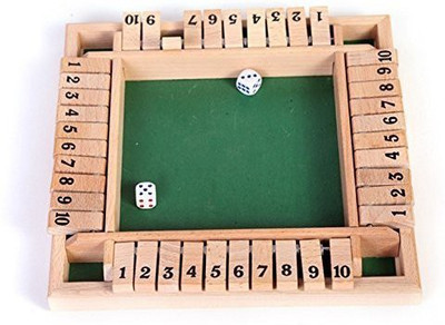 

VidaToy Deluxe Four Sided 10 Number Shut The Box Wooden Board Game