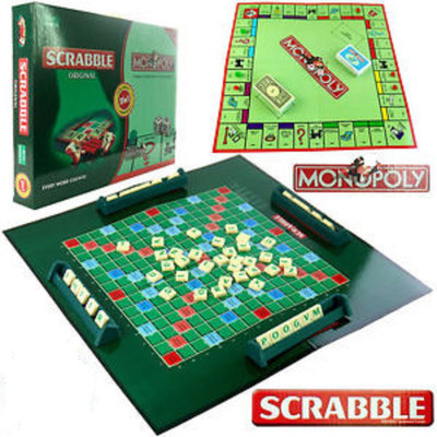 

Stuff Jam 2 In 1 Scrabble & Monopoly For 2 - 4 Players Board Game