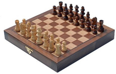 

Wood Expressions Travel Walnut Wood Chess Set Board Game