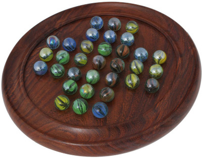 

Craft Art India Brown Wooden Solitaire Puzzles Indoor Game With Marbles (diameter - 11.5 Inches) Board Game