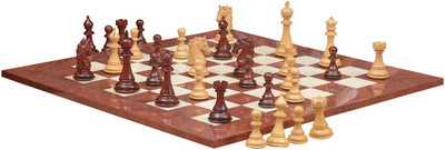 

Chessbazaar Shera Luxury Series Set & Red Ash Burl Maple Hi Gloss Finish With Free Wooden Storage Box Board Game