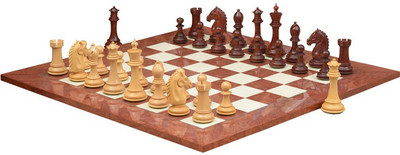 

Chessbazaar Staunton Series Set & Red Ash Burl Maple Hi Gloss Finish Board Game
