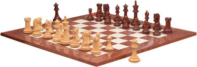 

Chessbazaar Caballus Staunton Series Set & Red Ash Burl Maple Hi Gloss Finish Board Game