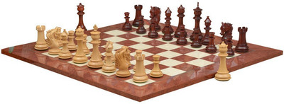 

Chessbazaar French Warrior Luxury Set & Red Ash Burl and Maple Board Game