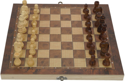 

Running 11 inch Wooden Folding 3 in 1 Game, Checkeers And Backgammon Set Board Game
