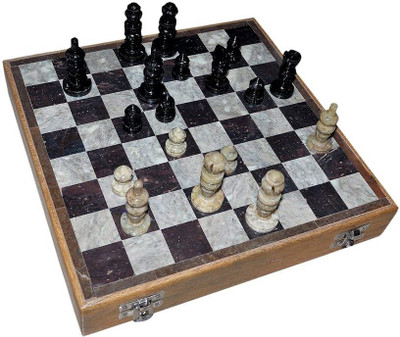 

Pooja Creation Marble 30 Cm Shatranj Chess Makrana Marbles Board Game