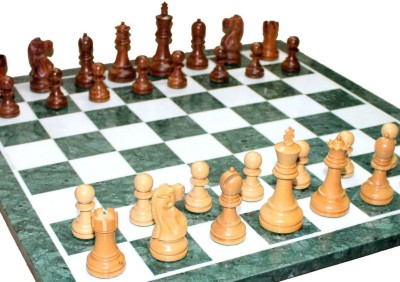 Pooja Creation Marble Chess Board With Wooden Goti Gift Item 12 inch Strategy & War Games Board Game