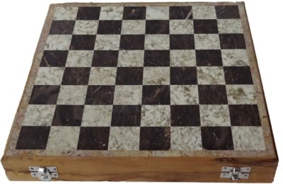 Pooja Creation Shatranj Of White And Black Marble On Uppers Layer Strategy & War Board Game