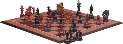 

Chessbazaar Dragon Knight Series Set & Black Anigre Red Ash Burl with Moulded edges Board Game