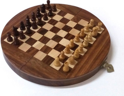 

Aeron Half Round Floding Magnetic Wooden Chess Set Board Game