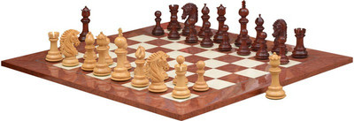 

Chessbazaar Apache Luxury Series Set & Red Ash Burl Maple Hi Gloss Finish with Free Wooden Storage Box Board Game