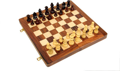 

AVM 14" Folding Chess Set With Coins Board Game