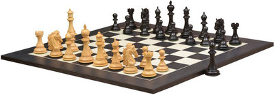 

Chessbazaar Shera Luxury Series Set & Black Anigre Maple Matte Finish with Free Wooden Storage Box Board Game