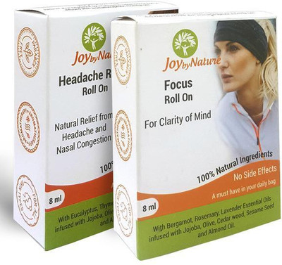 

JoybyNature Headache Relief Focus Roll On Set of 2 Roll On(16 ml)